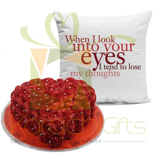 Pillow With Rosette Cake