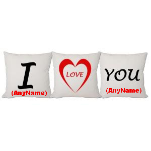 3 Cushion Set of I love You Mug
