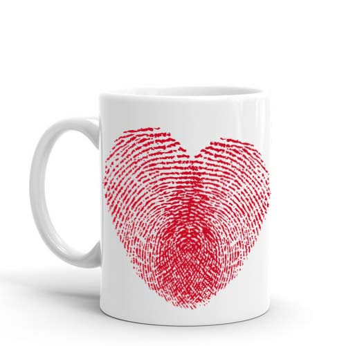 Thumb Print Heart Mug