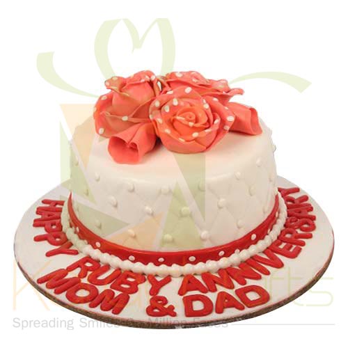 Anni Cake 5lbs With Dotted Flowers By Sachas