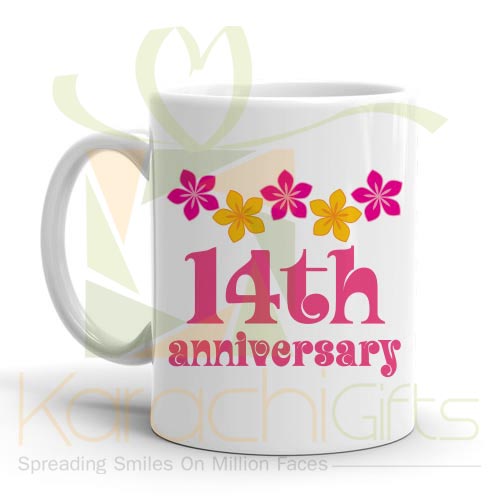 14th Happy Anniversary Mug