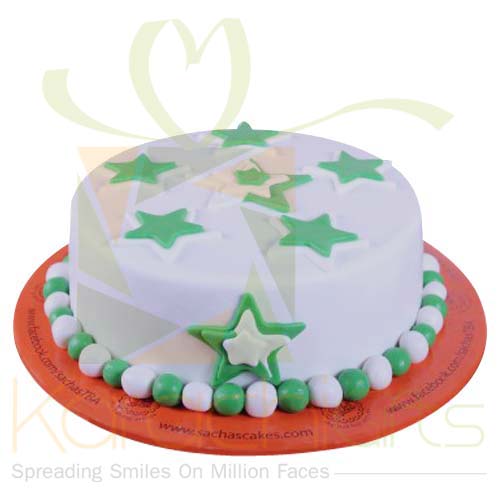 Green And White Star Cake