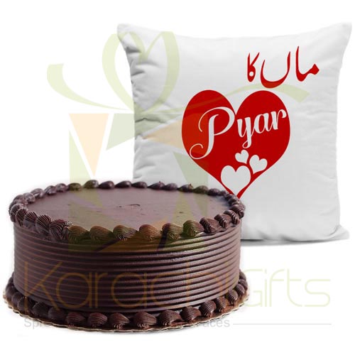 Maa Ka Pyar Cushion With Choco Cake
