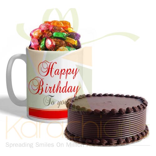 Birthday Choco Mug With Cake
