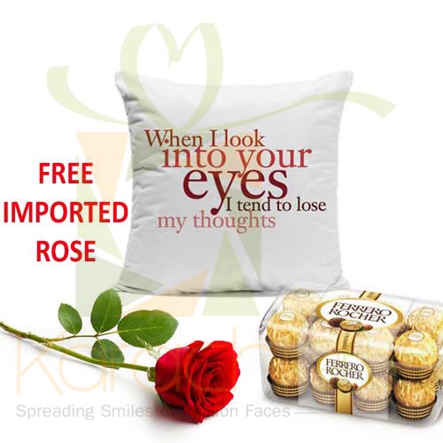 FREE Rose With Cushion n Chocs