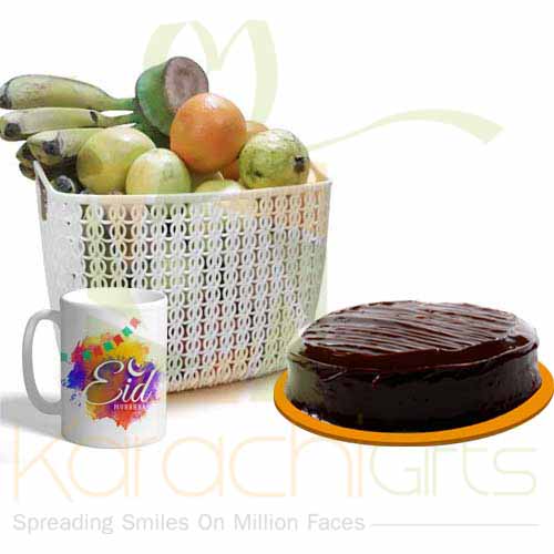 Eid Mug With Cake And Fruits
