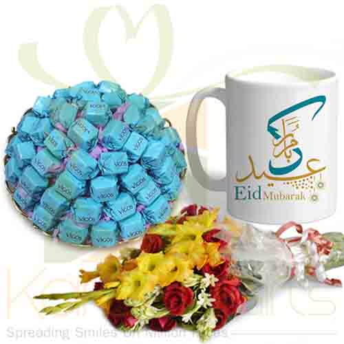 Vigo Tray With Eid Mug And Flowers
