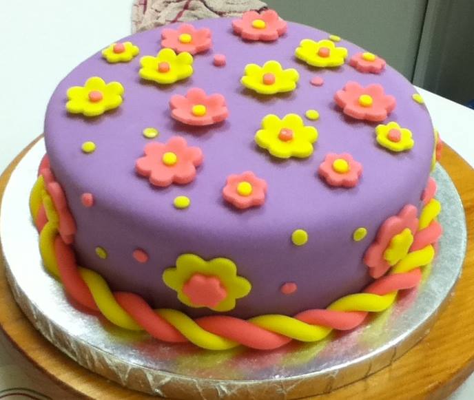 Floral Fondant Cake (3lbs)