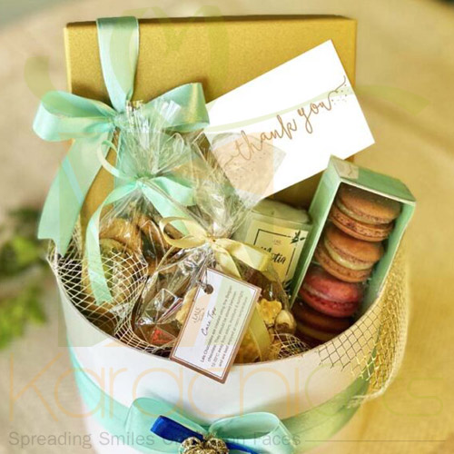 Signature Round Hamper With Gold box By Lals