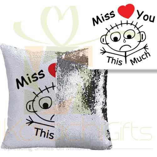Miss You Sequin Cushion 1
