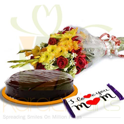 Cake Flowers With Love Choc