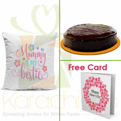 Cake And Cushion With Free Card