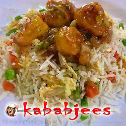 Prawn Manchurian Fried Rice Kababjees