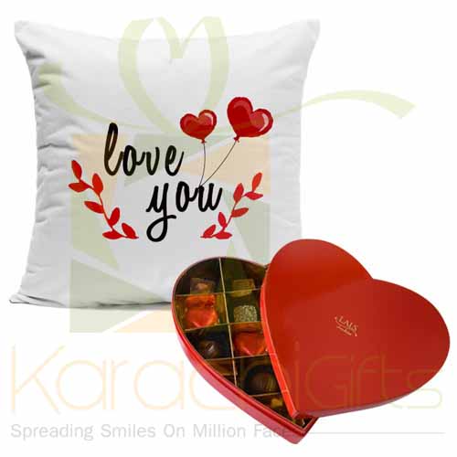 Love You (Cushion With Heart Choco Box)