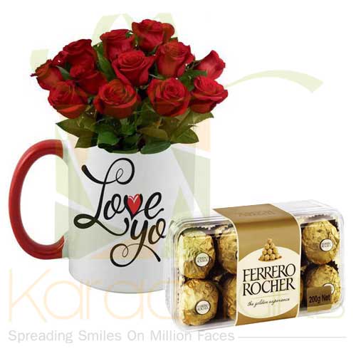 Love You Rose Mug With Rochers