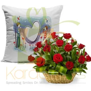 Rose Basket With Cushion