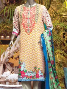  	3 Piece Lawn Suit (Unstitched) By Junaid Jamshed