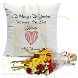 Grandma Cushion With Flowers