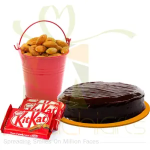 Almond Bucket With Kit Kat And Cake