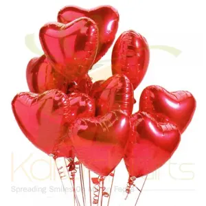 Red Heart Balloons (12 Pcs)