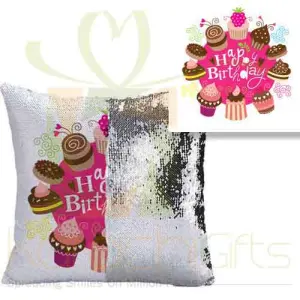 Birthday Sequin Cushion 1
