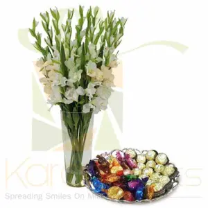 Glads With Choc Tray