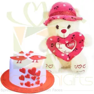 Teddy With Bird Cake