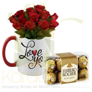 Love You Rose Mug With Rochers
