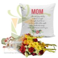 Mom Cushion With Flowers