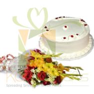 Sugar Free Cake With Bouquet