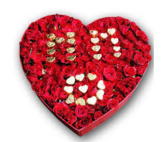 4 Dozen Roses in Heart Box