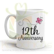 12th Happy Anniversary Mug