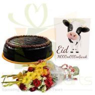 Cake Flowers And Eid Card