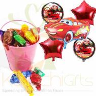 Choc Bucket With Car Balloons