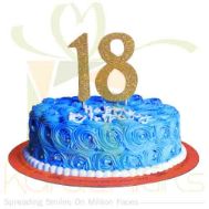 Blue Rosette Cake - Sachas