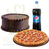 Pizza With Chocolate Cake