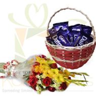 Cadbury Basket With Flowers