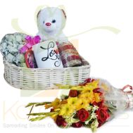 Love Basket With Flowers