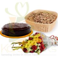 Cake Dry Fruits And Flowers