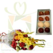 Flowers With Mithai Box (Small)