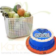 Fruits With Super Dad Cake
