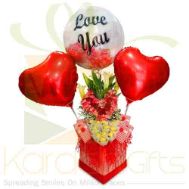 Love You (Heart Pair Floral Box)