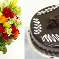 Flowers Bunch & Cake (4lbs)