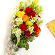 Flowers Bouquet & 2 kg Mix Mithai