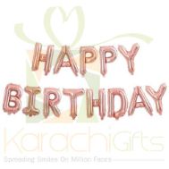Happy Birthday (Alphabet Balloons) Peach