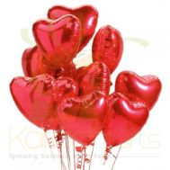 Red Heart Balloons (12 Pcs)