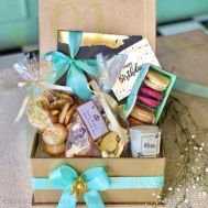 Gold Hamper With Charcoal Grey Box By Lals