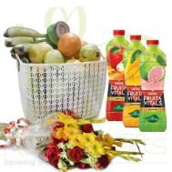 Juices With Fruits And Bouquet