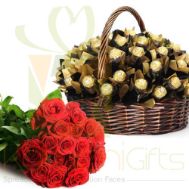 Ferrero Basket With Roses