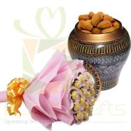 Dry Fruit Pot With Ferrero Bouquet